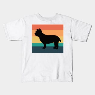 Yorkshire Terrier Dog Silhouette Vintage Sunset Kids T-Shirt